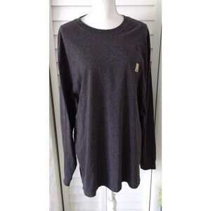 Carhartt Men's Gray‎ Loose Fit Long Sleeve Front Pocket T-Shirt XL
